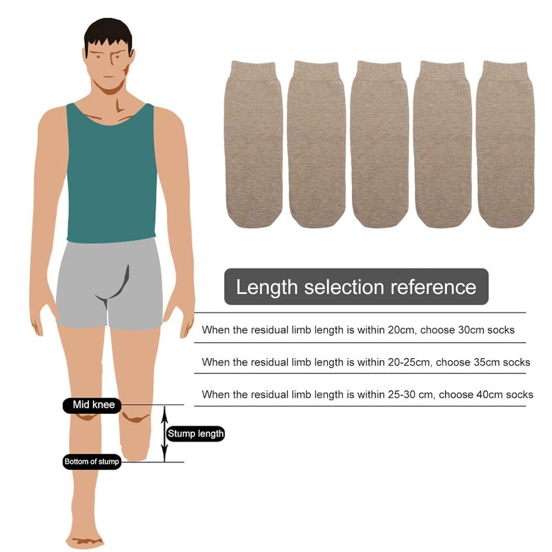 woobles 5pcs Stump Socks Set, Stump Shrinker Limb Compression Amputee Care Portable Soft Breathable Elastic Cotton Protective Amputee Socks limb compression for Daily Life(M) - Image 4